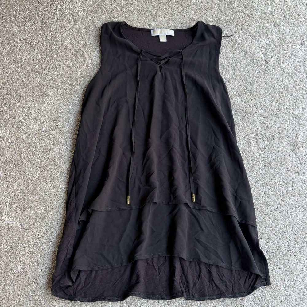 MICHAEL Michael Kors Dress Womens M Brown Sleeveless Scoop Neck High Low Tank